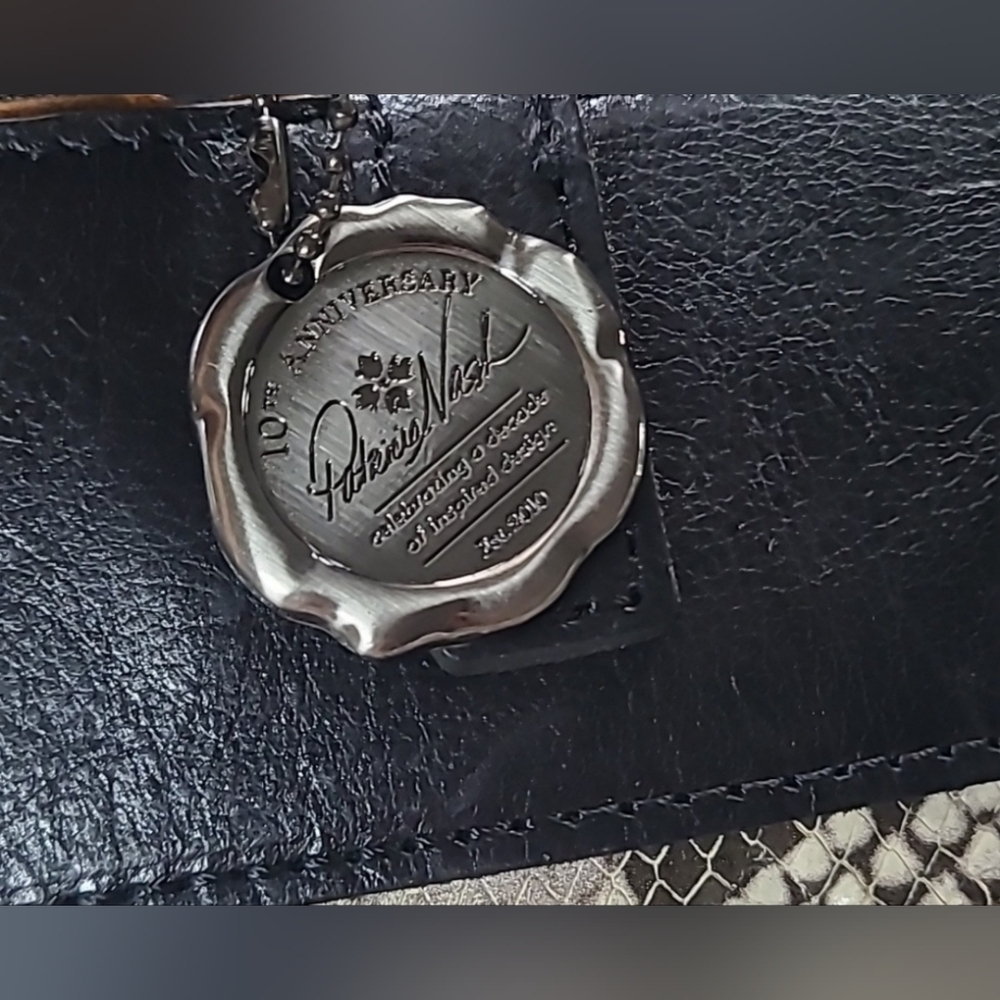 Patricia Nash Alviano 10th Anniversary Leather Tote Python/Snake w/Dustbag - Picture 3 of 11